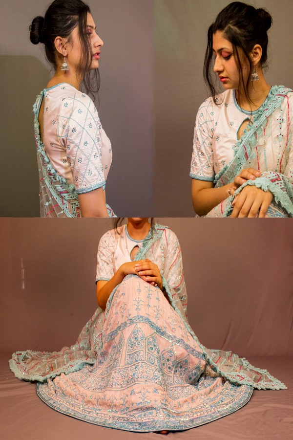 Blossom Elegance Halter Gown